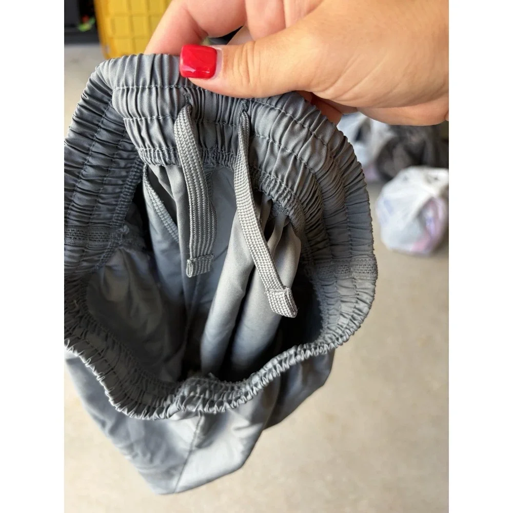Boys Gray Nike Shorts Size Large Polyester Elastic Waist Drawstring Pockets